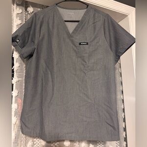 Jaanuu Charcoal Gray V-neck Scrub Top